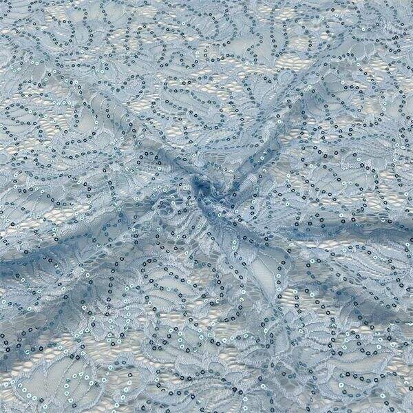 Storing Up Graceful Light Blue Lace Fabric