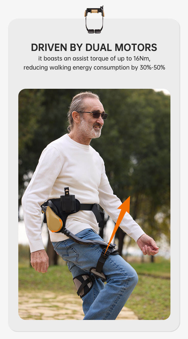 Ultralight Adjustable Fit 16um High Torque Motors Innovative  Robotic Exoskeleton for Seniors Enhancing Walking Independence details