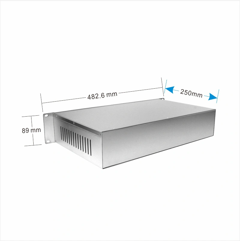 Custom motherboard metal housing audio amplifier chassis 2U aluminum rackmount enclosure