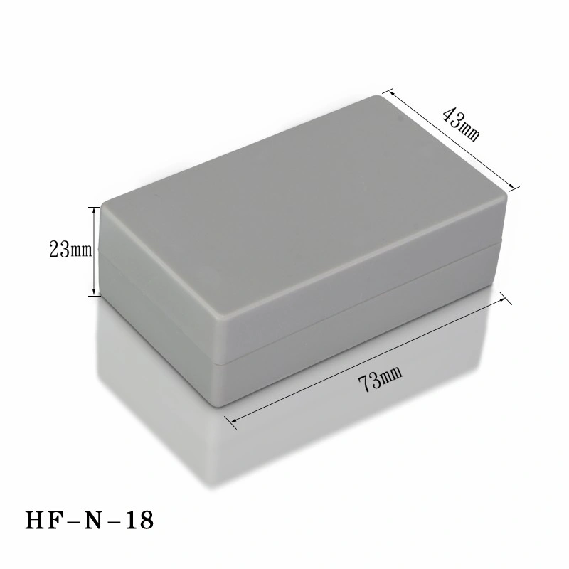 DIY التخصيص HF-N-18 IP54 العبوات الكهربائية البلاستيكية الصغيرة ABS لثنائي الفينيل متعدد الكلور