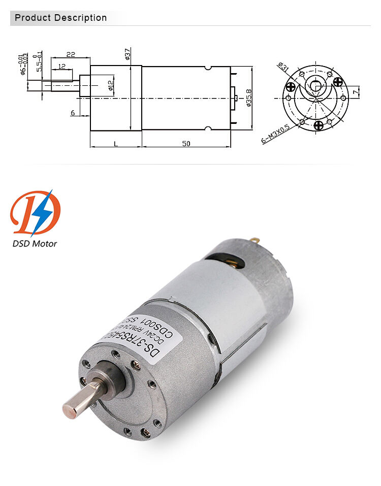 DSD-37RS545 37mm 6V 12V 24v brushed dc gear motor for Slot Machine Cash Counter Safe Box supplier