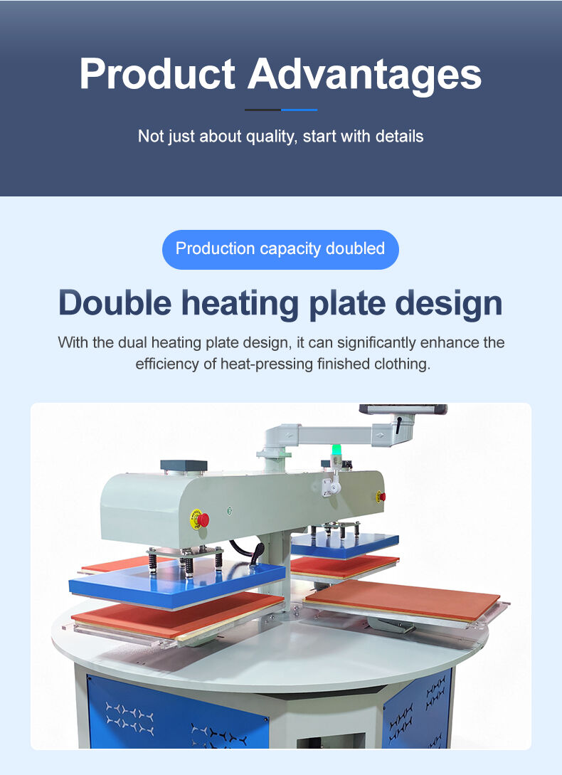 Automatic 4 Station Mechanical Rotary Multicolor Heat Press Machine Industrial Textile Sublimation Clothing T-Shirt manufacture