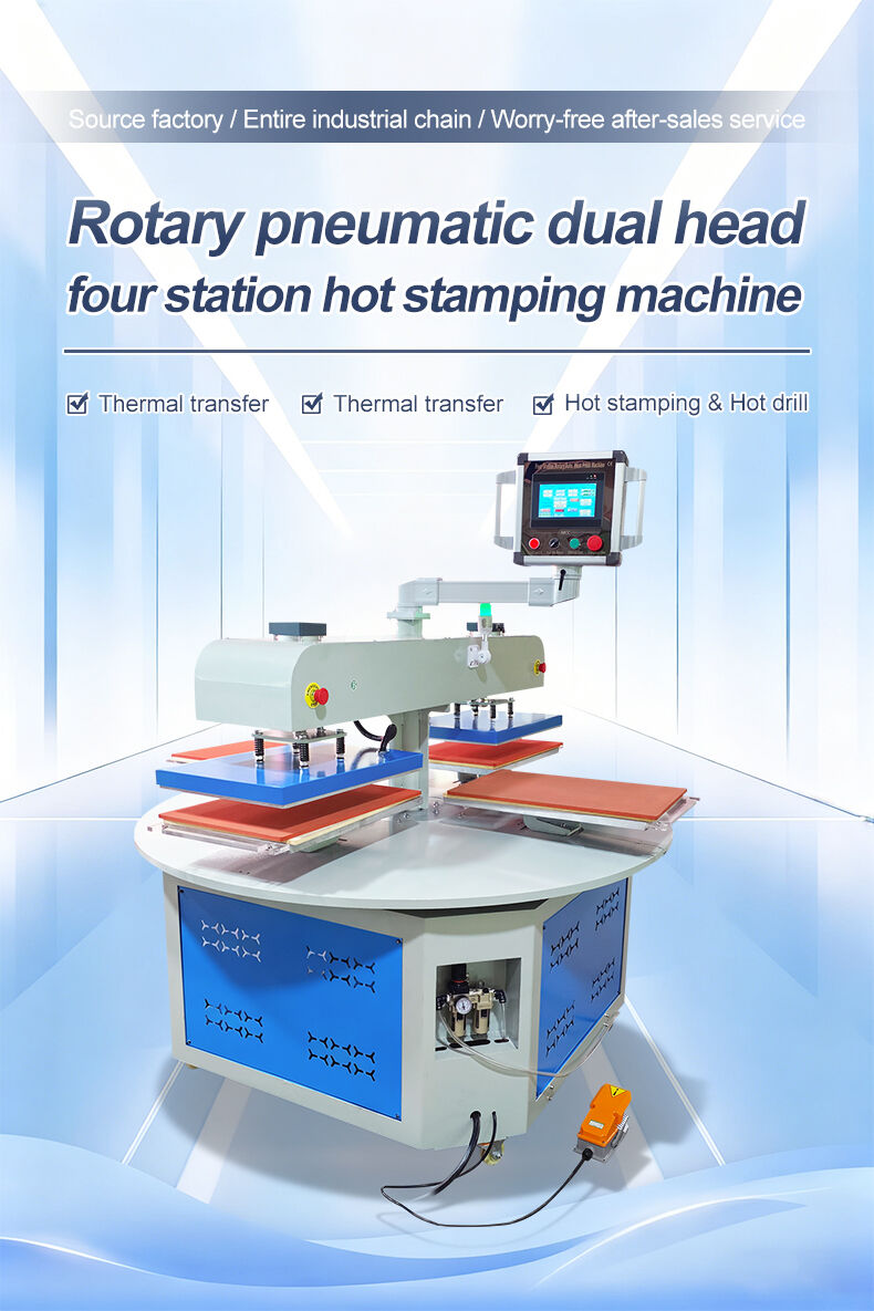 Automatic 4 Station Mechanical Rotary Multicolor Heat Press Machine Industrial Textile Sublimation Clothing T-Shirt manufacture