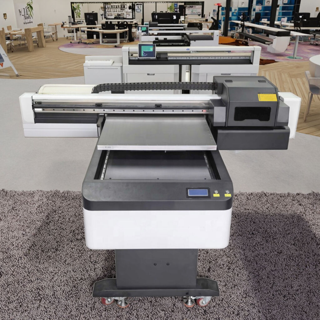 New Model UV Printer for Wood Glass Leather Plastic Auto Height Adjustment Print White Ink Direct to Surface Printer Machine supplier