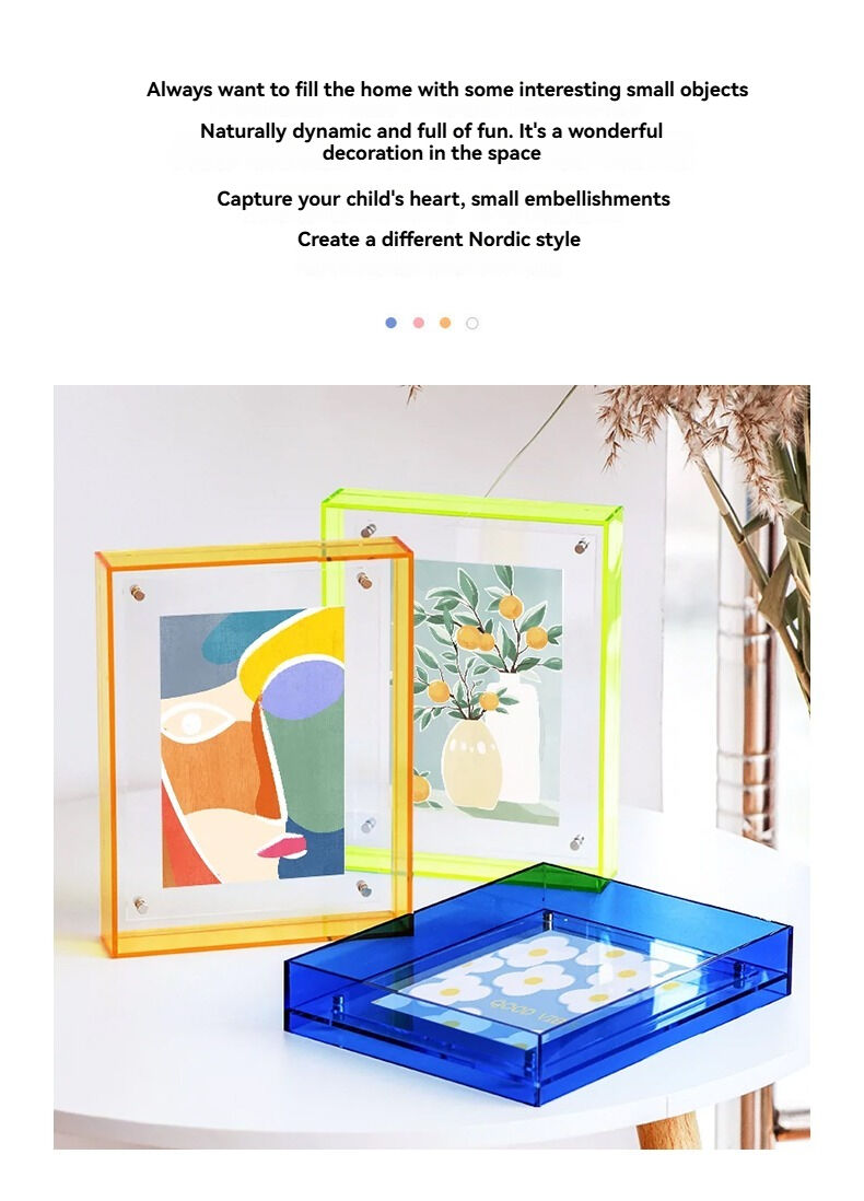 Customized A4 Acrylic Photo Poster Frame Colorful Transparent Display Wall Mounted Aesthetic Aesthetic Display factory