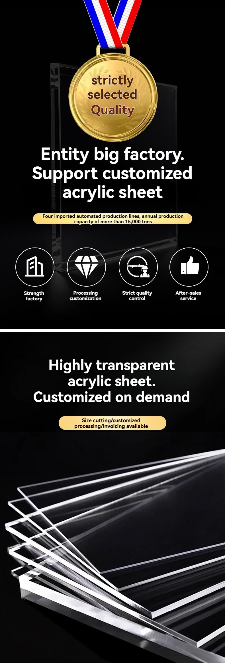 100% Virgin Material 2mm 3mm 5mm 6mm Transparent PMMA Perspex Board Panel Wholesale Cast Acrylic Glass Plastic Sheet manufacture