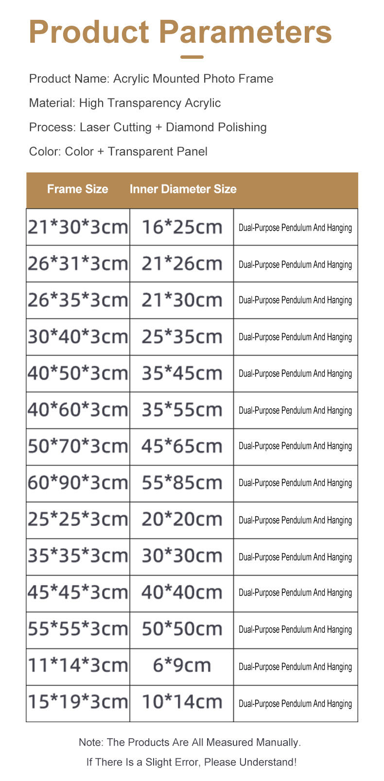 Custom DIY Magnetic for Durable Acrylic Photo Frame Translucent Colored Edges Free Standing Tabletop Display Customizable Sizes manufacture