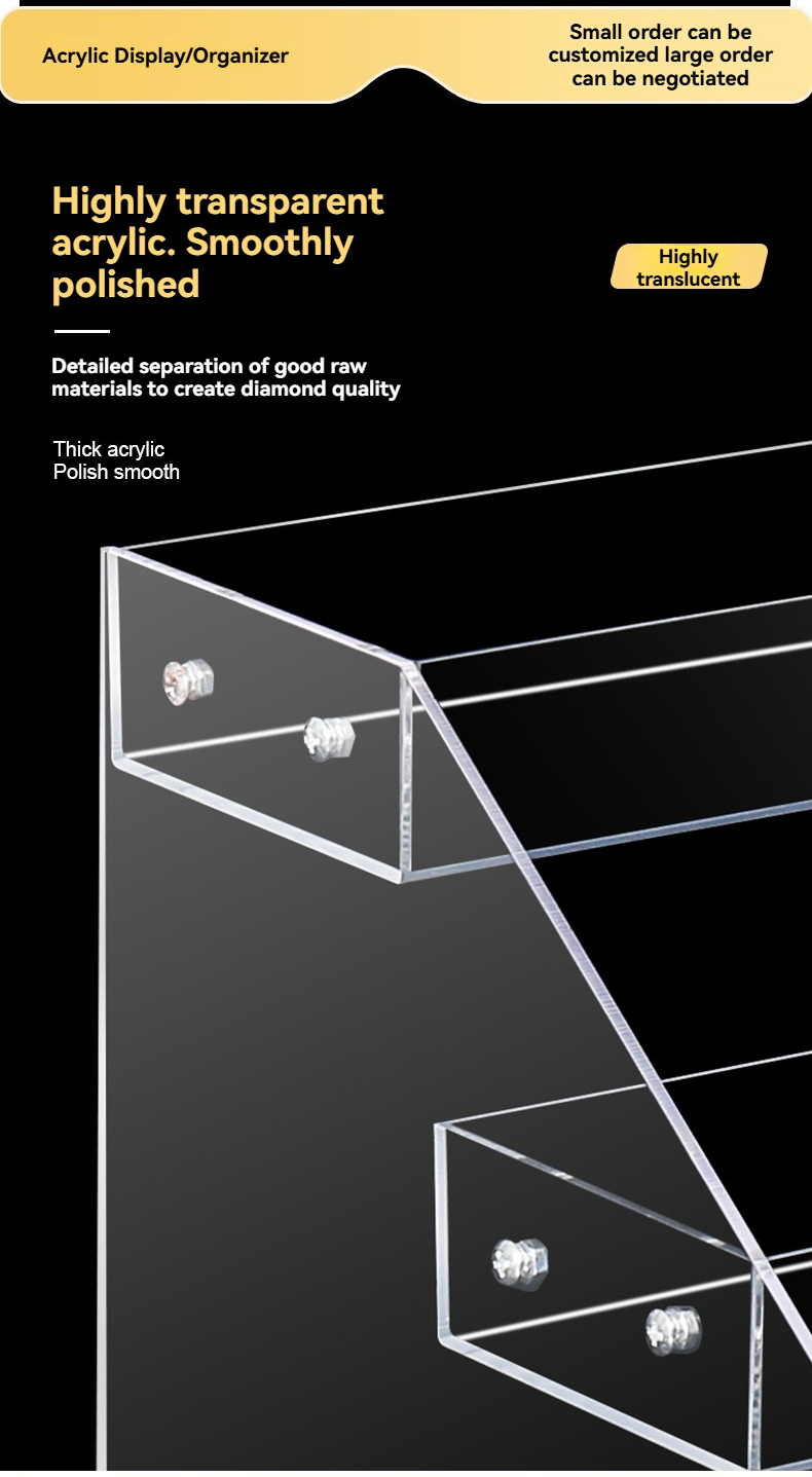 High Transparent Acrylic Perfume Organizer Cosmetics Display Stands Desktop Multi-Layer Trapezoidal Acrylic Display Rack factory
