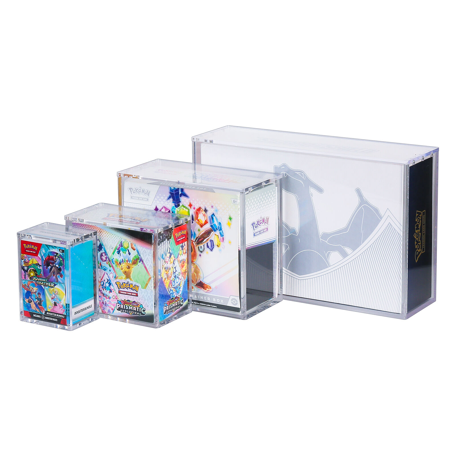 Pokemon UV Resistant Acrylic PTCG Display Rack ETB Booster UPC Booster Bundle Case with Magnetic Lid Acrylic Protector Case supplier