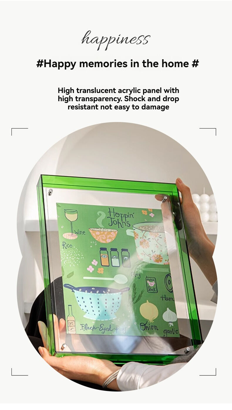 Customized A4 Acrylic Photo Poster Frame Colorful Transparent Display Wall Mounted Aesthetic Aesthetic Display manufacture