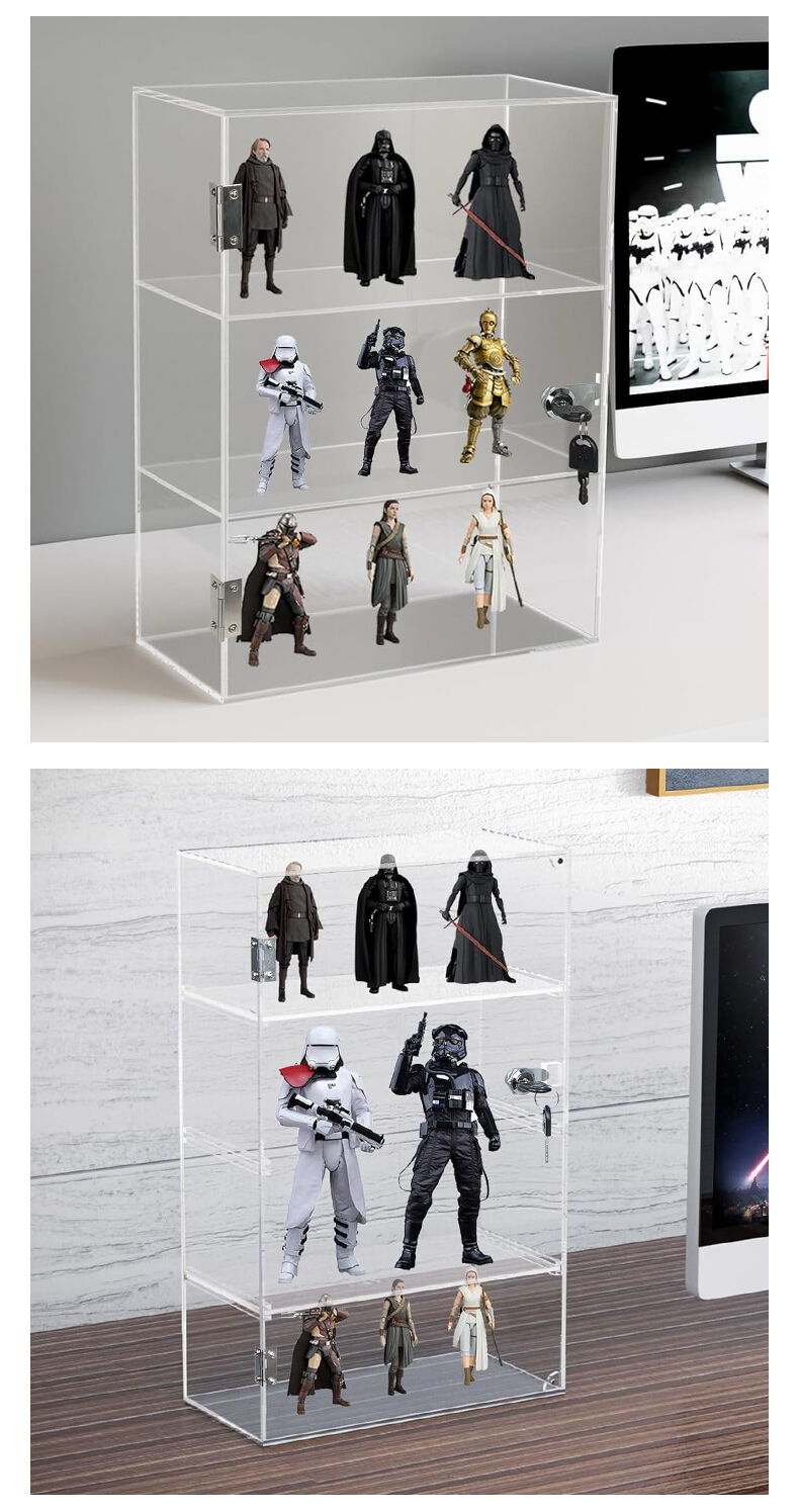 Labubu Doll Toy Collection Display Case Modern Acrylic Display Cabinet with Lock Keys 3mm Thickness Factory Direct Wholesale details