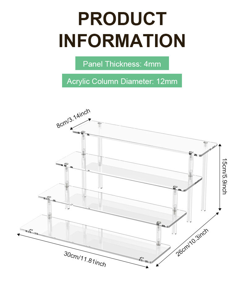 Modern Foldable Transparent Acrylic Organizer Display Rack for Buffet Treats Perfume Cupcake for Showcase for Durable factory