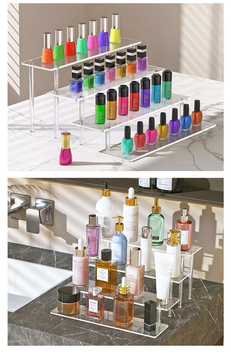 Modern Foldable Transparent Acrylic Organizer Display Rack for Buffet Treats Perfume Cupcake for Showcase for Durable factory