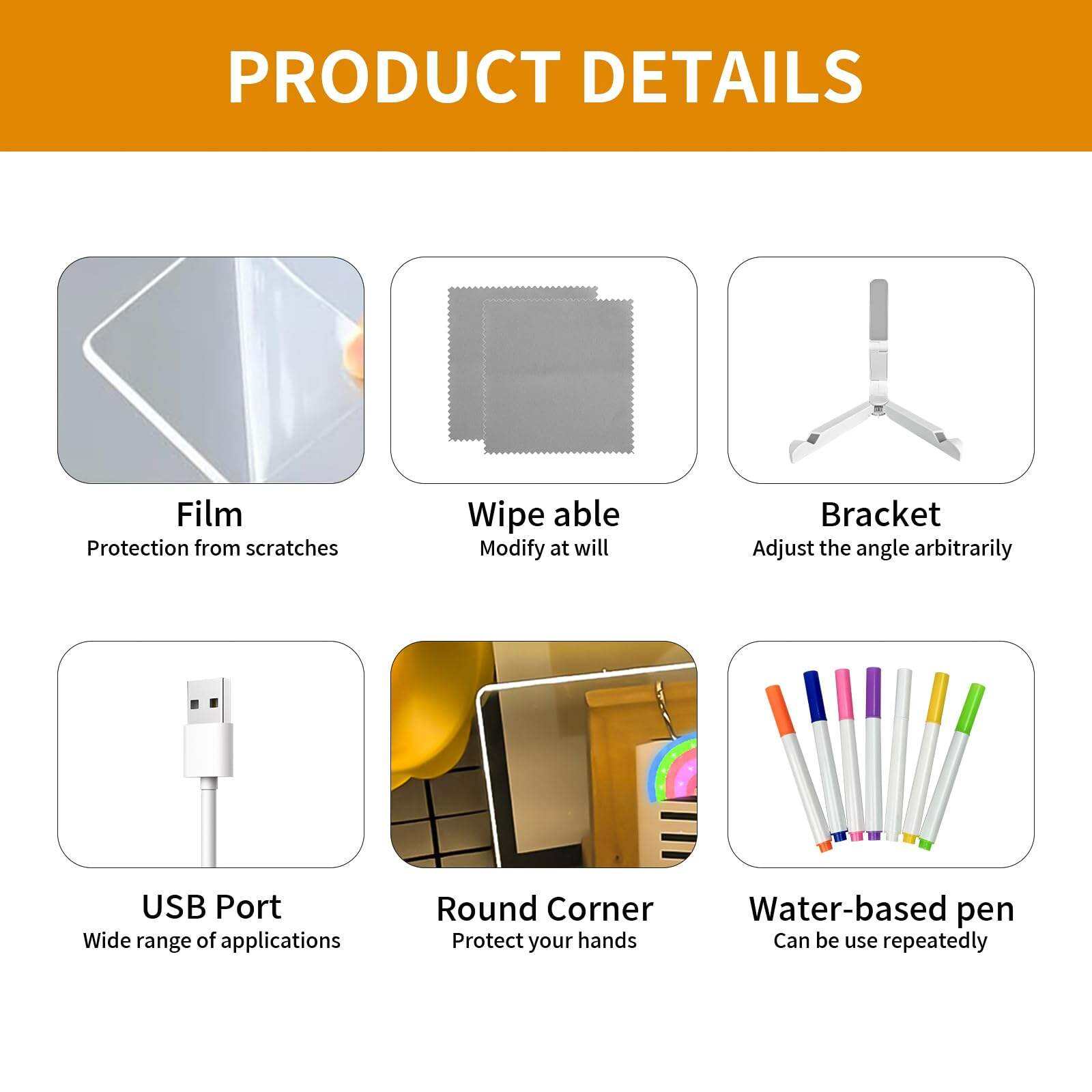 Modern Christmas Themed Transparent Acrylic Board 7 Markers Light-Up Holiday Gift Display Rack with Message Display Feature manufacture