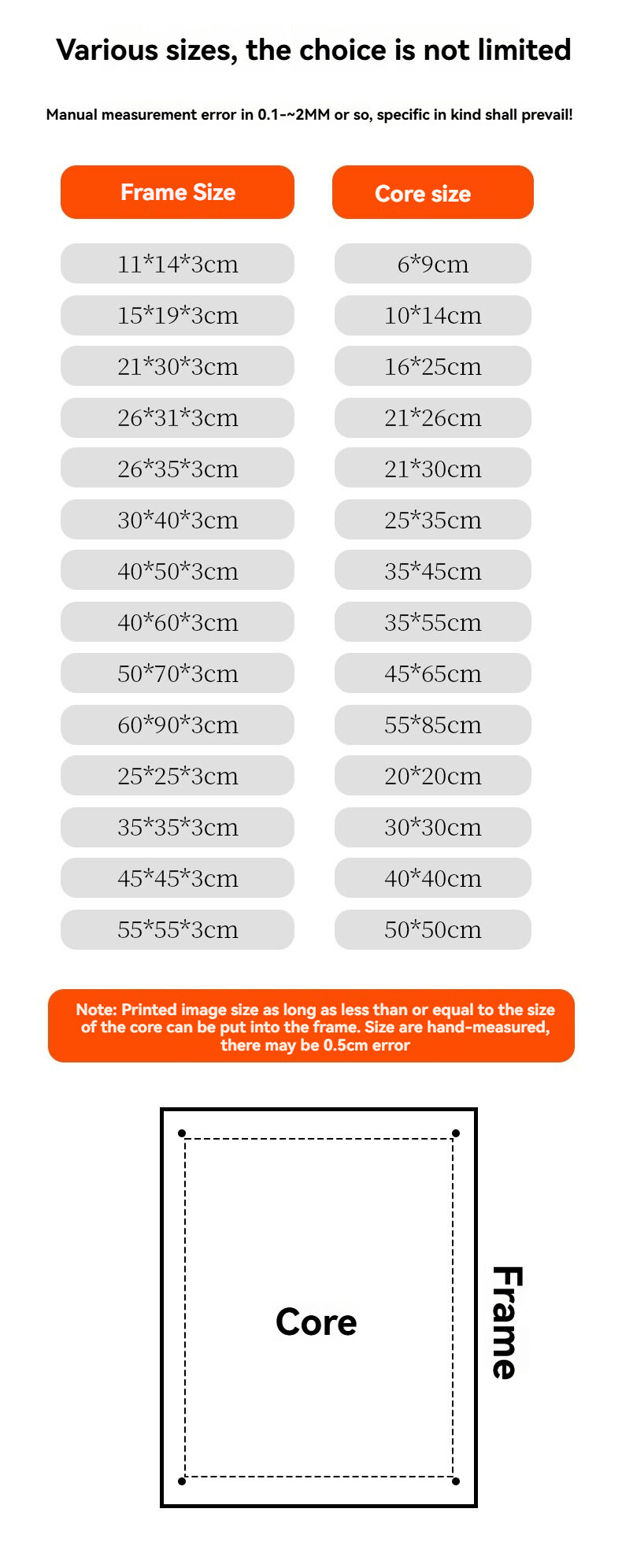 Customized A4 Acrylic Photo Poster Frame Colorful Transparent Display Wall Mounted Aesthetic Aesthetic Display factory