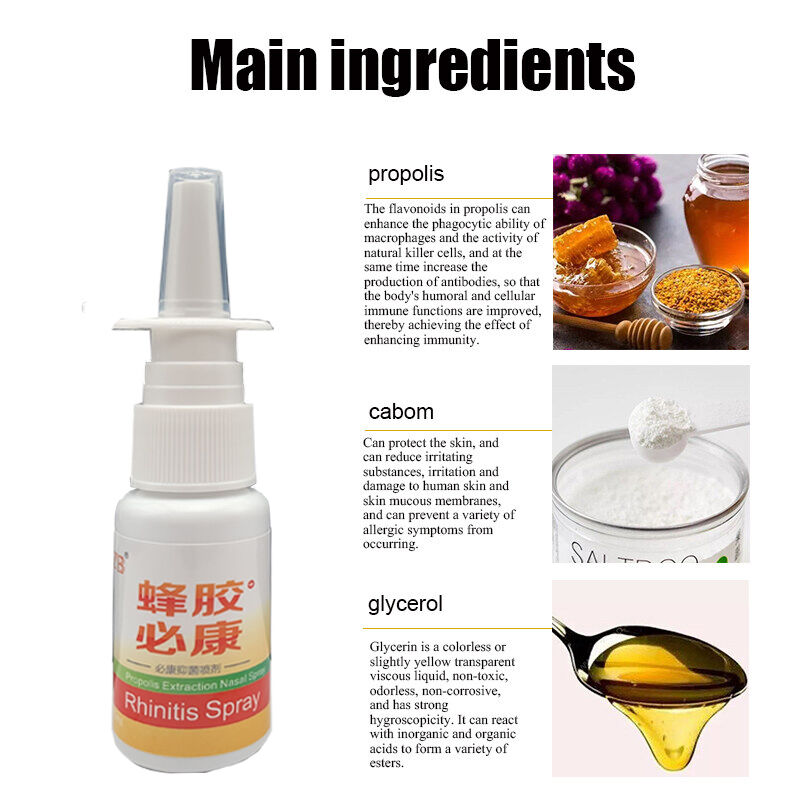 ZB Nasal Spray Rhinitis Nasal Problems Herbal Propolis Spray Nasal Congestion Nasal Inhaler 20ml manufacture