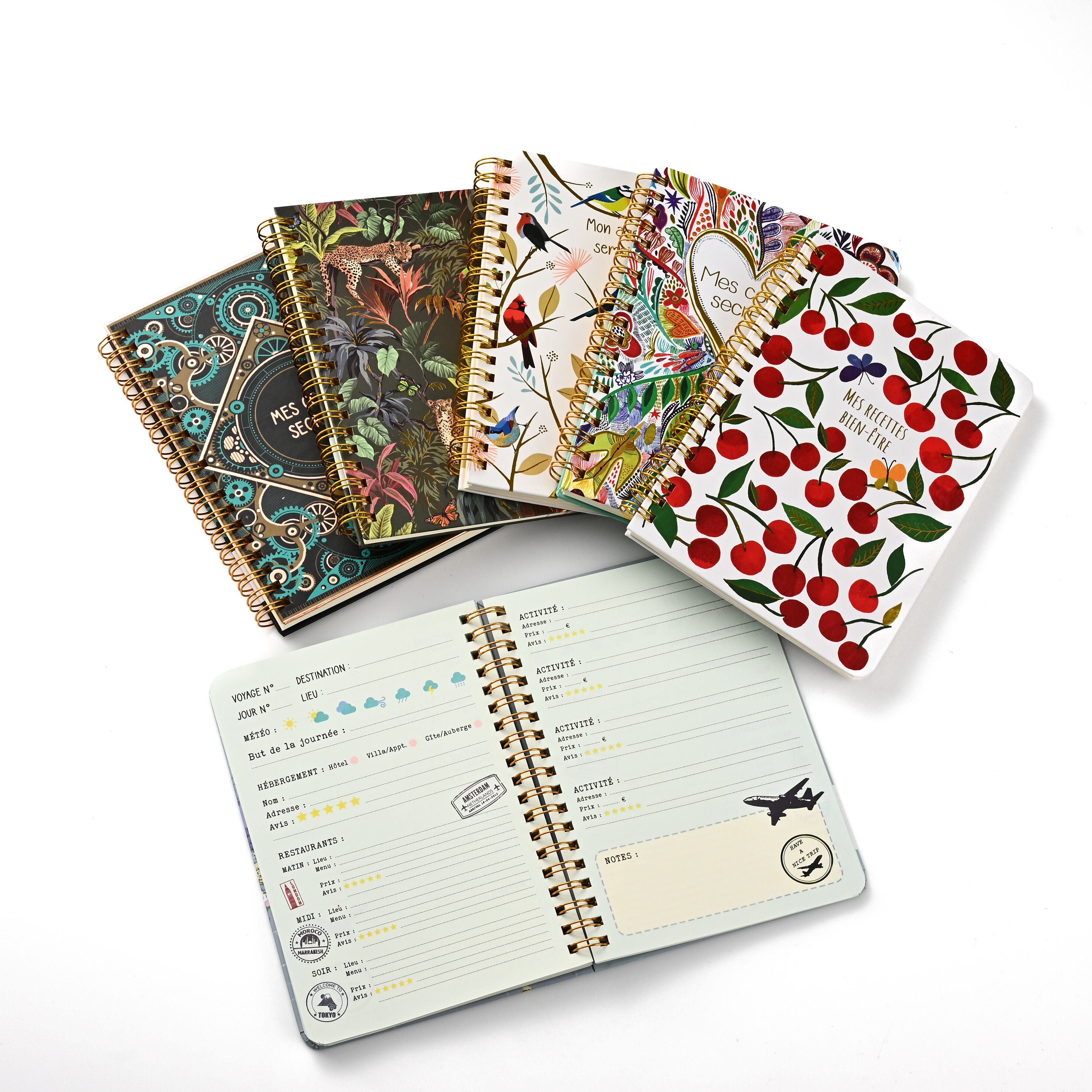 product wire coil bindingl custom gold ring diary journal notepad planner spiral note book notebooks for gifts-12