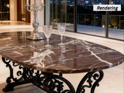 Тренды обеденных столов из мрамора в домашнем интерьере 2026 года