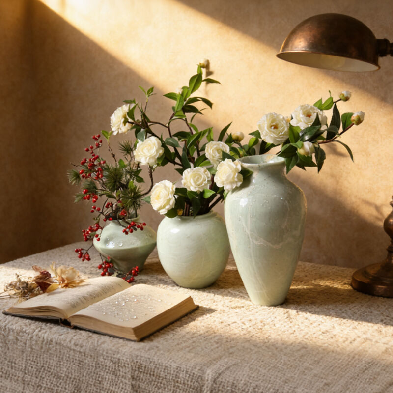 Elegant Natural Marble Flower Vase Set for Home Decoration - Handcrafted Stone Vases for Living Room Entryway Office Hotel supplier