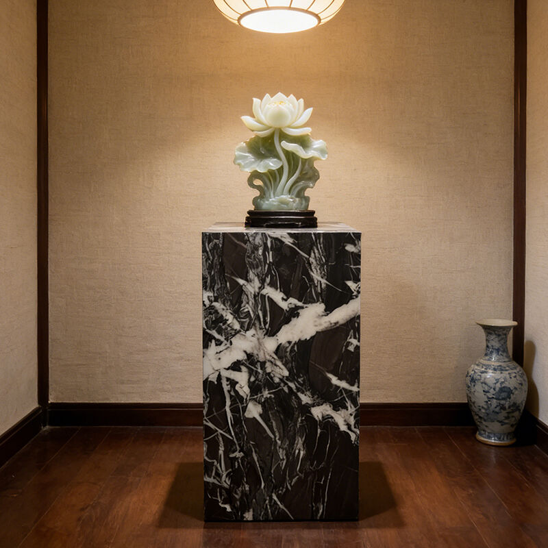 Luxury Modern Black White Marble Display Pedestal Sculpture Vase Art Decoration Stand Solid Stone Home Hotel Gallery factory