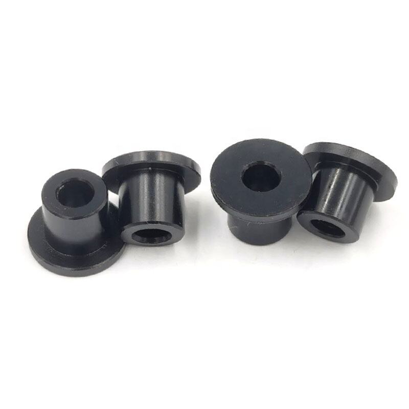 Custom Plastic Nylon POM Black Flange Bushing Shaft Sleeve Bearing factory