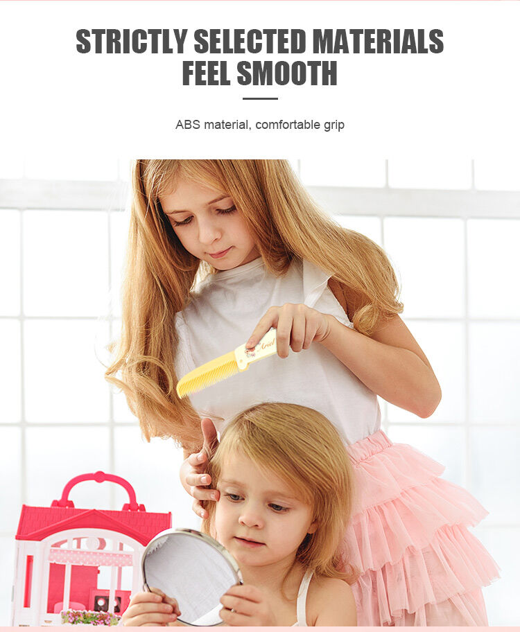 Good Quality Kids Children's Cartoon Design Fine-Toothed Comb Cute Portable Comb Baby Play House Toy Hair Styling Comb details