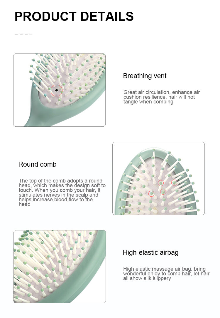 Household  Customized Plastic Massage Comb Soft Round Hairdressing Comb Makeup Bath Air Cushion Comb factory