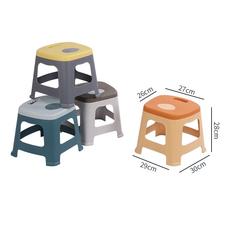 Factory Price Cute Design PP Plastic Stool Durable and Stackable Children's Stool in Shell Color for Living Room factory