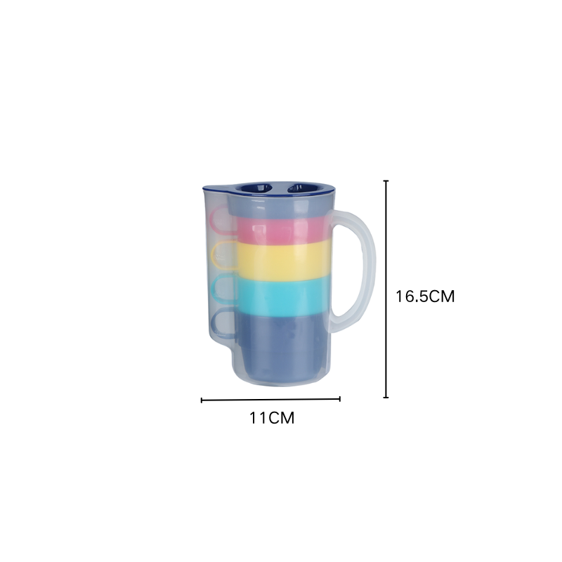 Plastic Kettle 850ML Plastic Bottle One Pot Four Cup Set Cold Water Tea Coke Coffee Household Kettle Children Cup manufacture