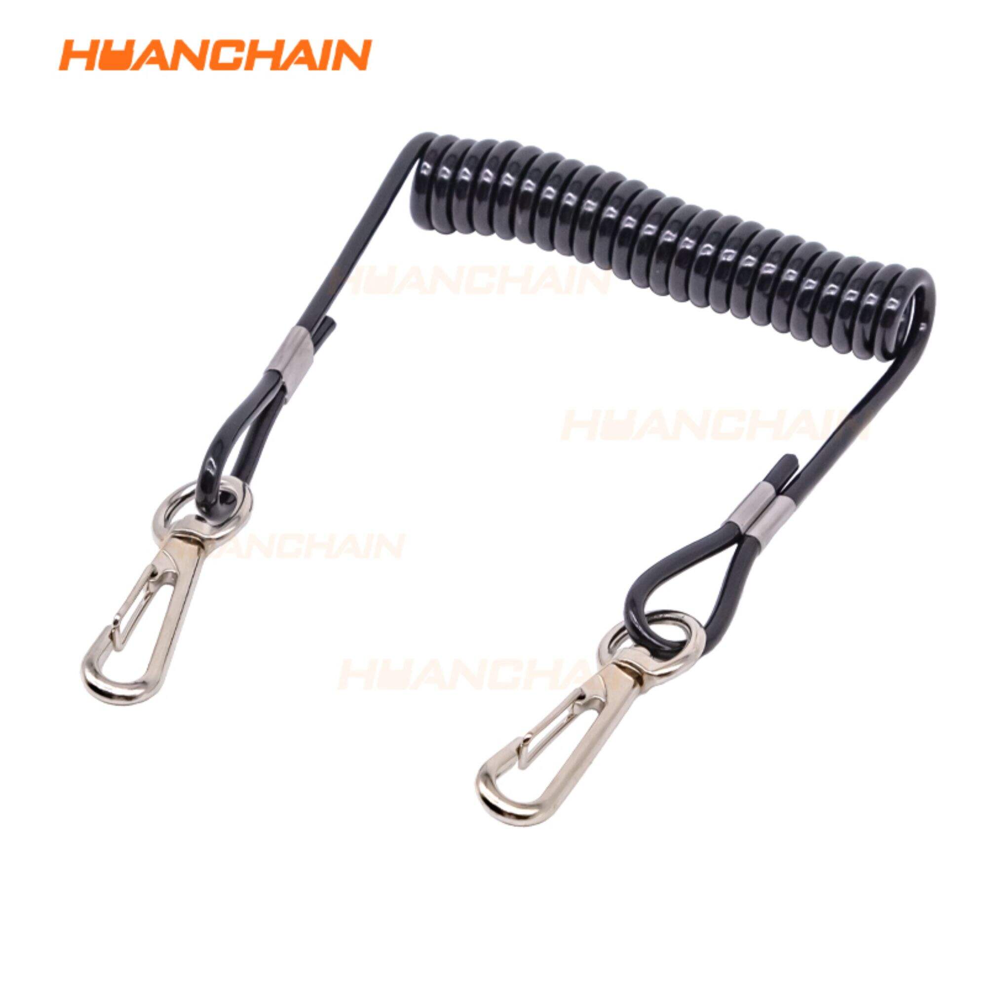 Spring tool lanyard for safety