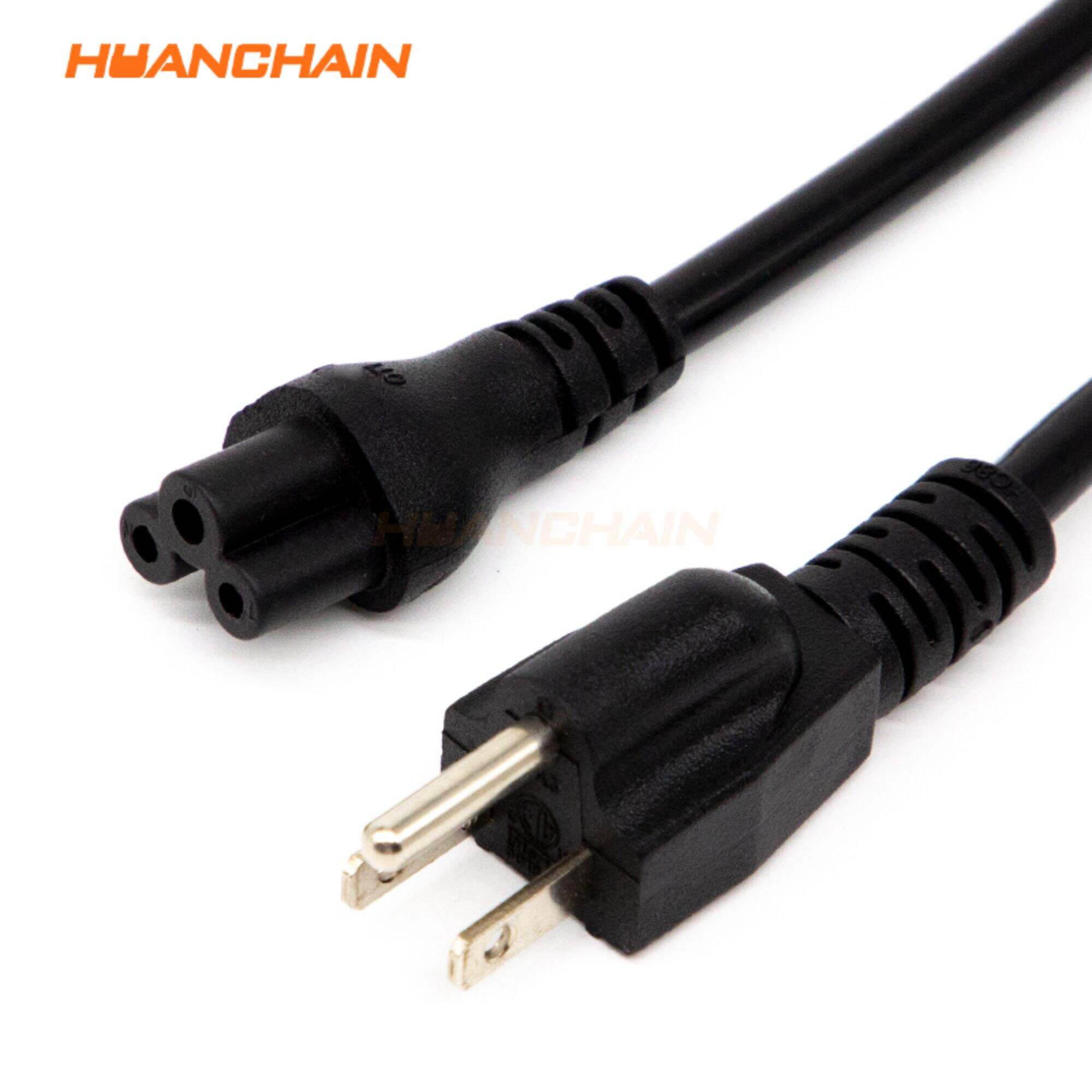 SJTW C5 to NEMA 5-15P 3-Prong AC Laptop Power Cord Cable