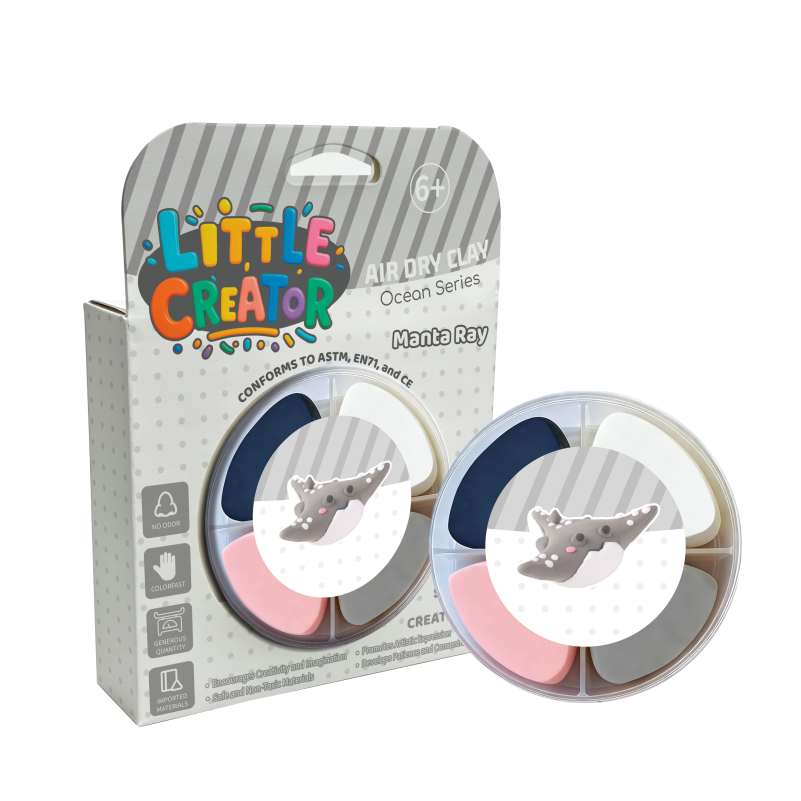 Little Creator Ocean Series Air Dry Clay Kit - Manta Ray for Kids Ages 6+ | Non-Toxic Non-Sticky DIY Sea Animal Craft Gift manufacture