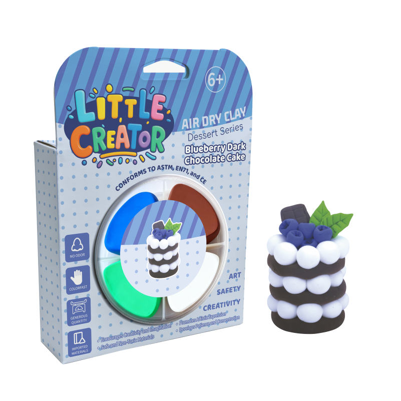 Little Creator Dessert Series Air Dry Clay Kit - Cherry Dark Chocolate Cake for Kids Ages 6+Non-Toxic Non-Sticky DIY Craft Gift details