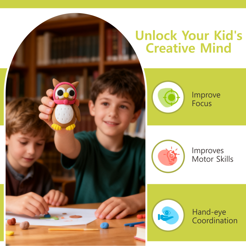 Air Dry Clay Kit, Animals Modeling Clay for Kids, Model Magic Clay with Sculpting Tools and Tutorials, Safe & Non-Toxic manufacture