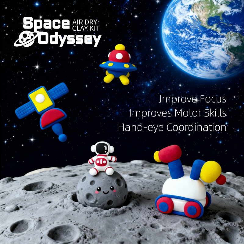 Space Travel Air Dry Safety Clay for Kids - Non-Toxic DIY Modeling Clay for Children Art Crafts details