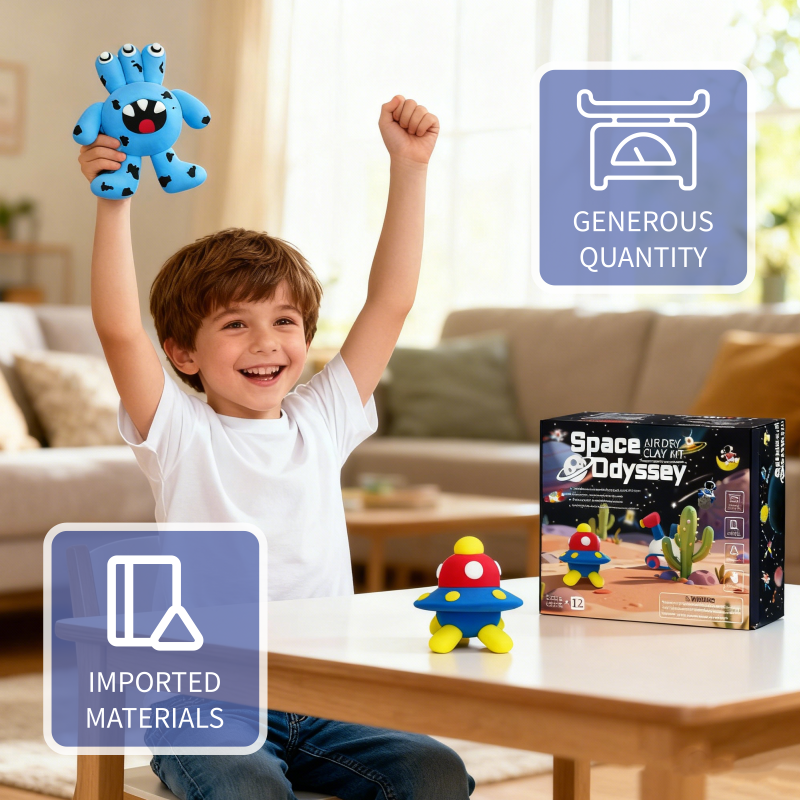 Space Travel Air Dry Safety Clay for Kids - Non-Toxic DIY Modeling Clay for Children Art Crafts details