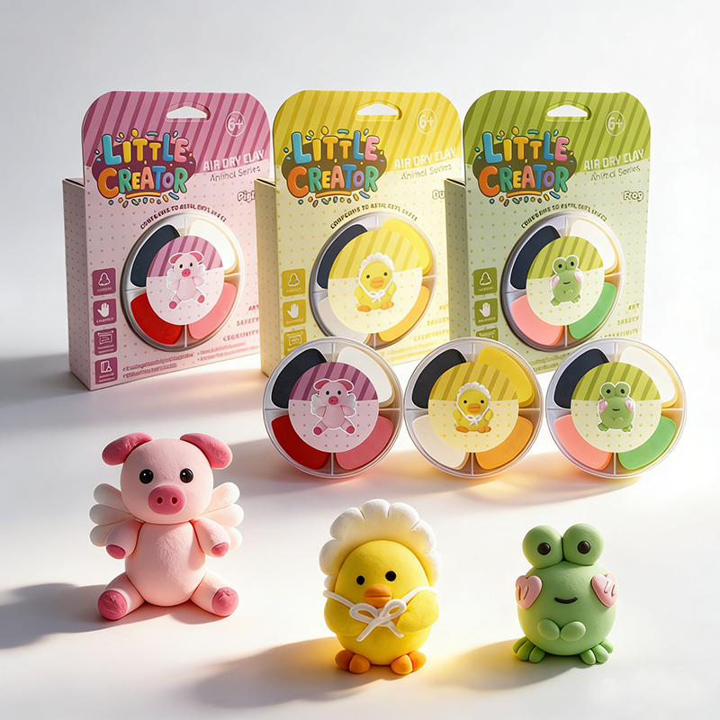 Factory Direct 4-Color Air Dry Clay - Soft Non-Sticky Animal Theme DIY Clay for Kids  Party Crafts & Holiday Gifts supplier