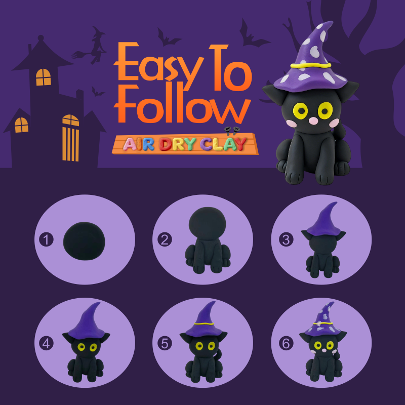 Halloween Crafts for Kids, Air Dry Clay Crafts Kit, 12 Boxes Modeling Magic Soft Clay Art Sculpting Supplies details