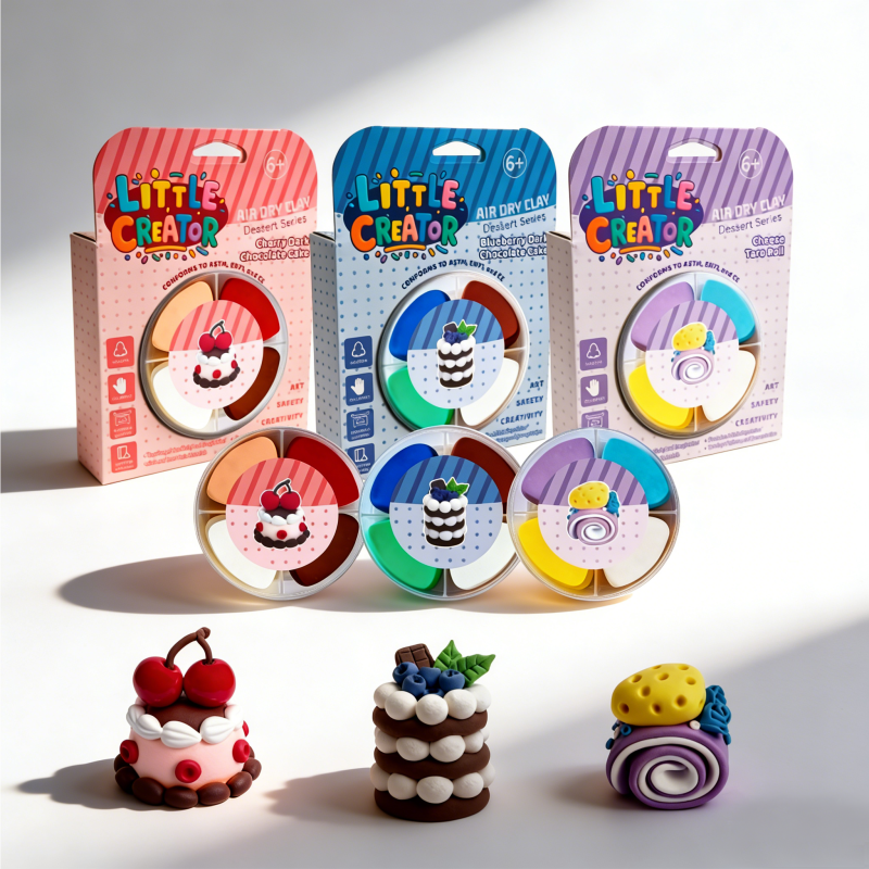 Little Creator Dessert Series Air Dry Clay Kit - Cherry Dark Chocolate Cake for Kids Ages 6+Non-Toxic Non-Sticky DIY Craft Gift manufacture