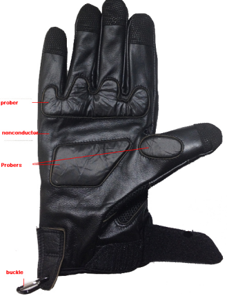 Electric shock capture gloves manufacture