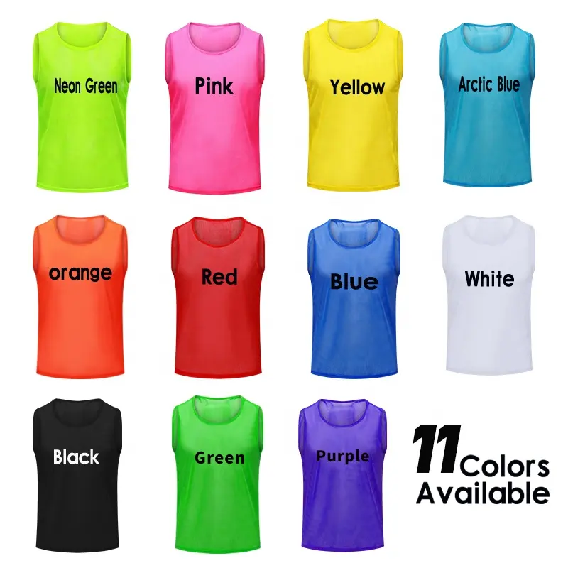 Custom Breathable Soccer Training Vest Football Pennies Polyester Football Vest Mesh Training Soccer Vest Soccer Bibs details