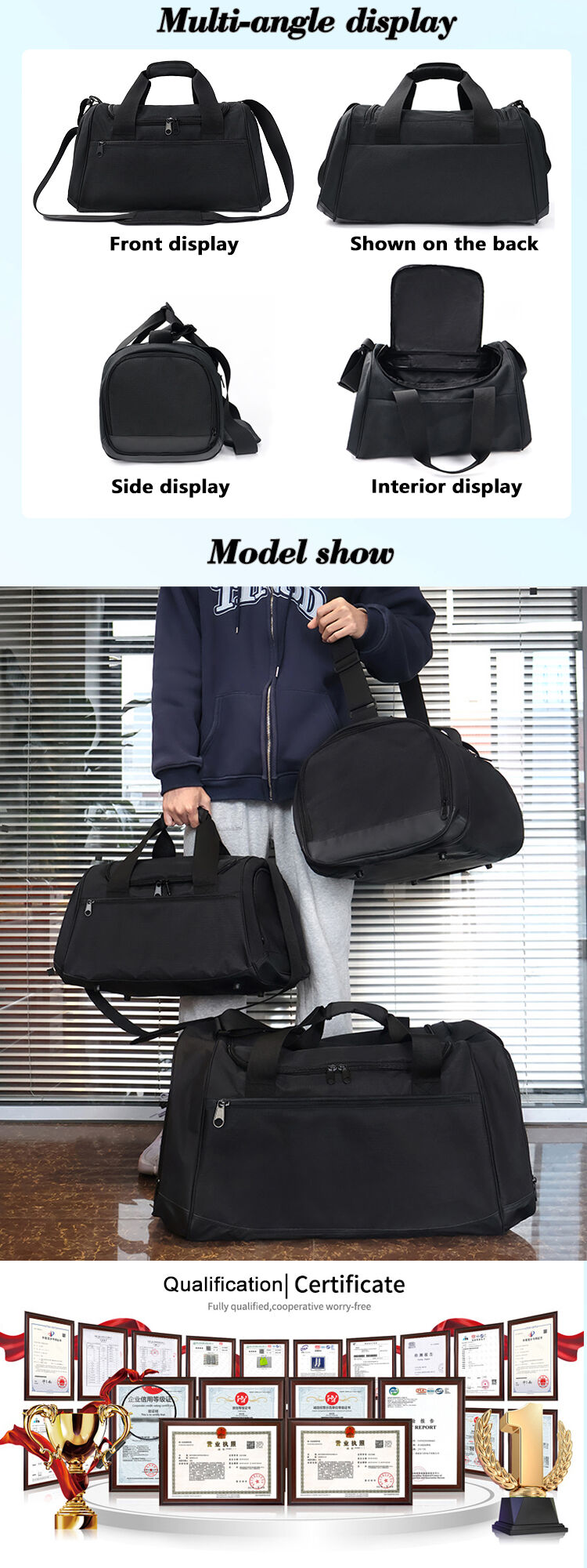 product custom multifunction custom large capacity backpack sport gym bag women men waterproof shoe space duffel travel bag duffle bag-7