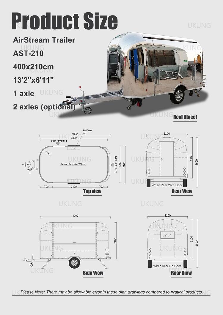 UKUNG hot sale productive baking equipment mobile ice cream machine customized snack machines airstream food truck factory