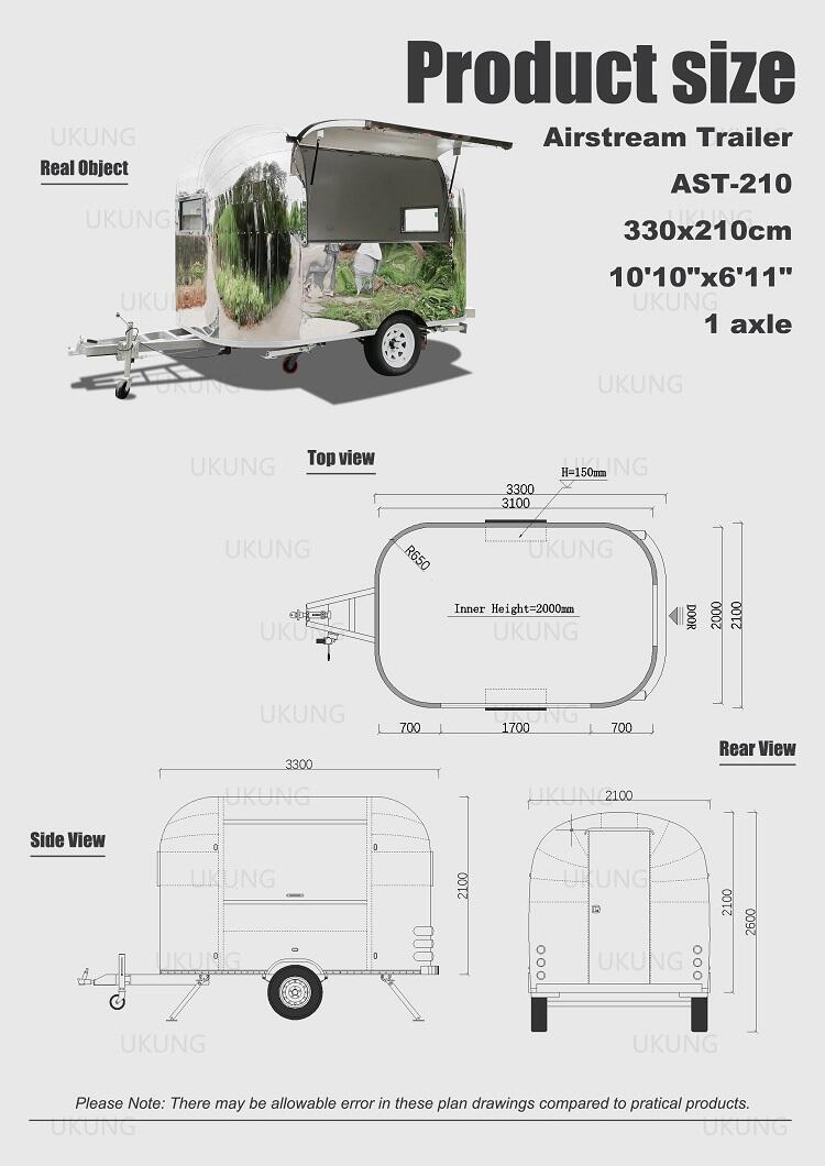 UKUNG hot sale productive baking equipment mobile ice cream machine customized snack machines airstream food truck factory