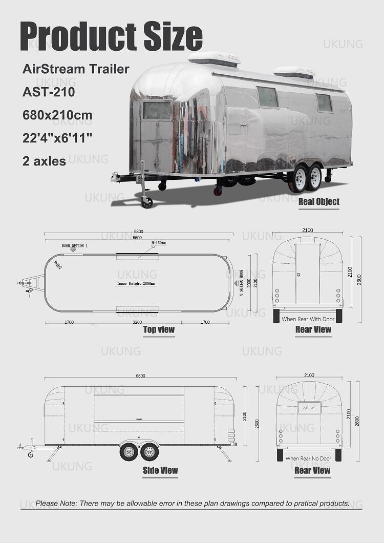 UKUNG hot sale productive baking equipment mobile ice cream machine customized snack machines airstream food truck details