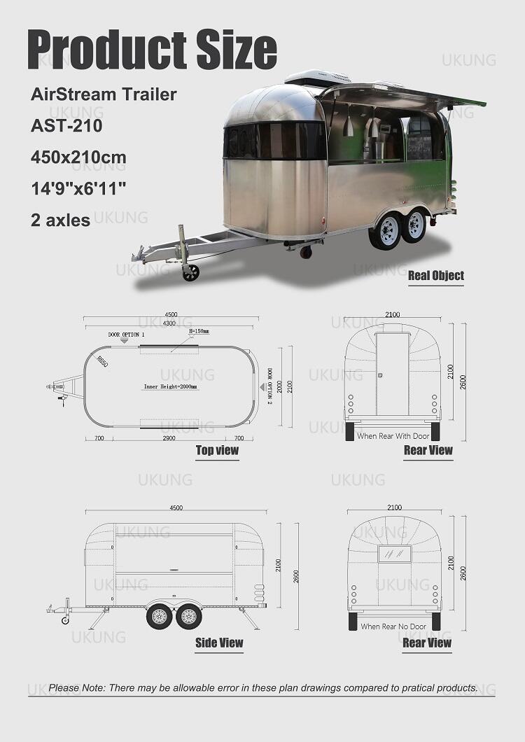 UKUNG hot sale productive baking equipment mobile ice cream machine customized snack machines airstream food truck supplier