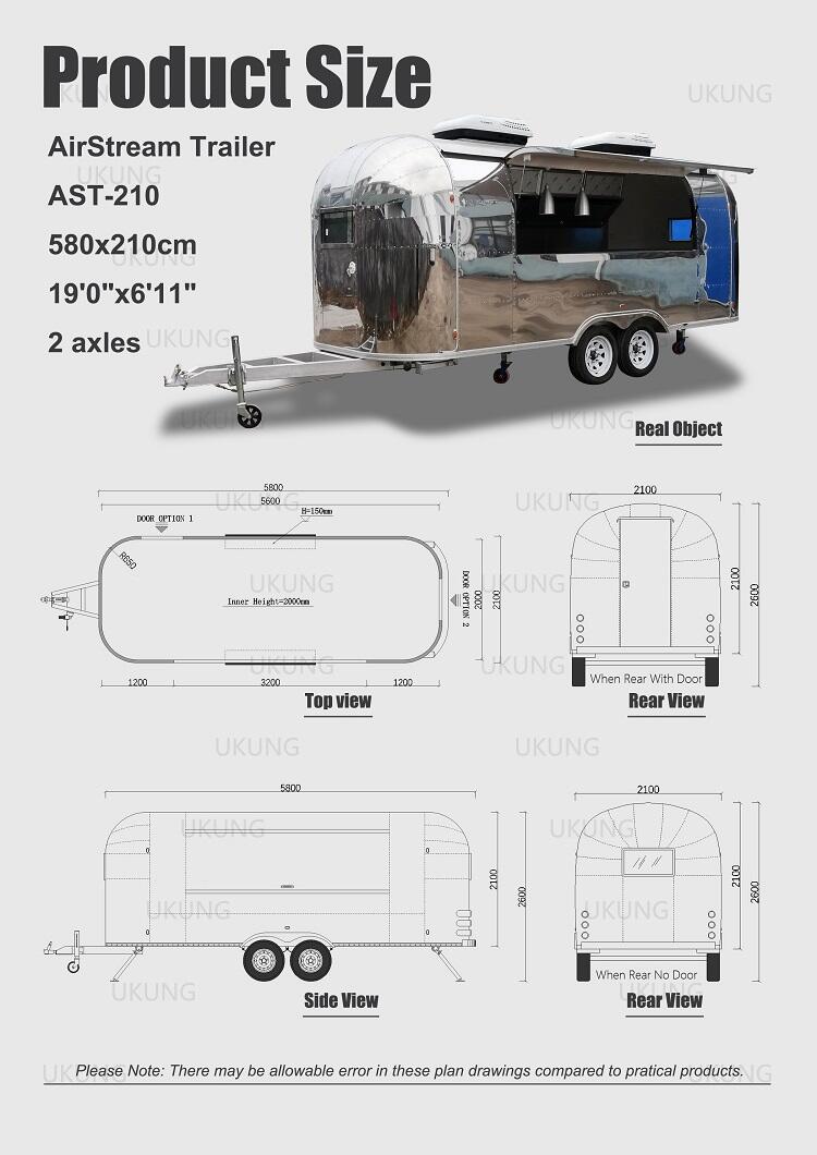 UKUNG hot sale productive baking equipment mobile ice cream machine customized snack machines airstream food truck supplier