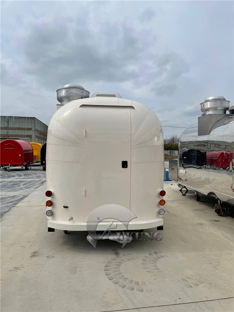 UKUNG vintage airstream style concession food trailer with car painting outside, food trucks equipped with snacks machines manufacture