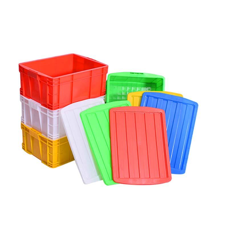 Secure and Compact Attached Lid Nestable Crate for Easy Handling