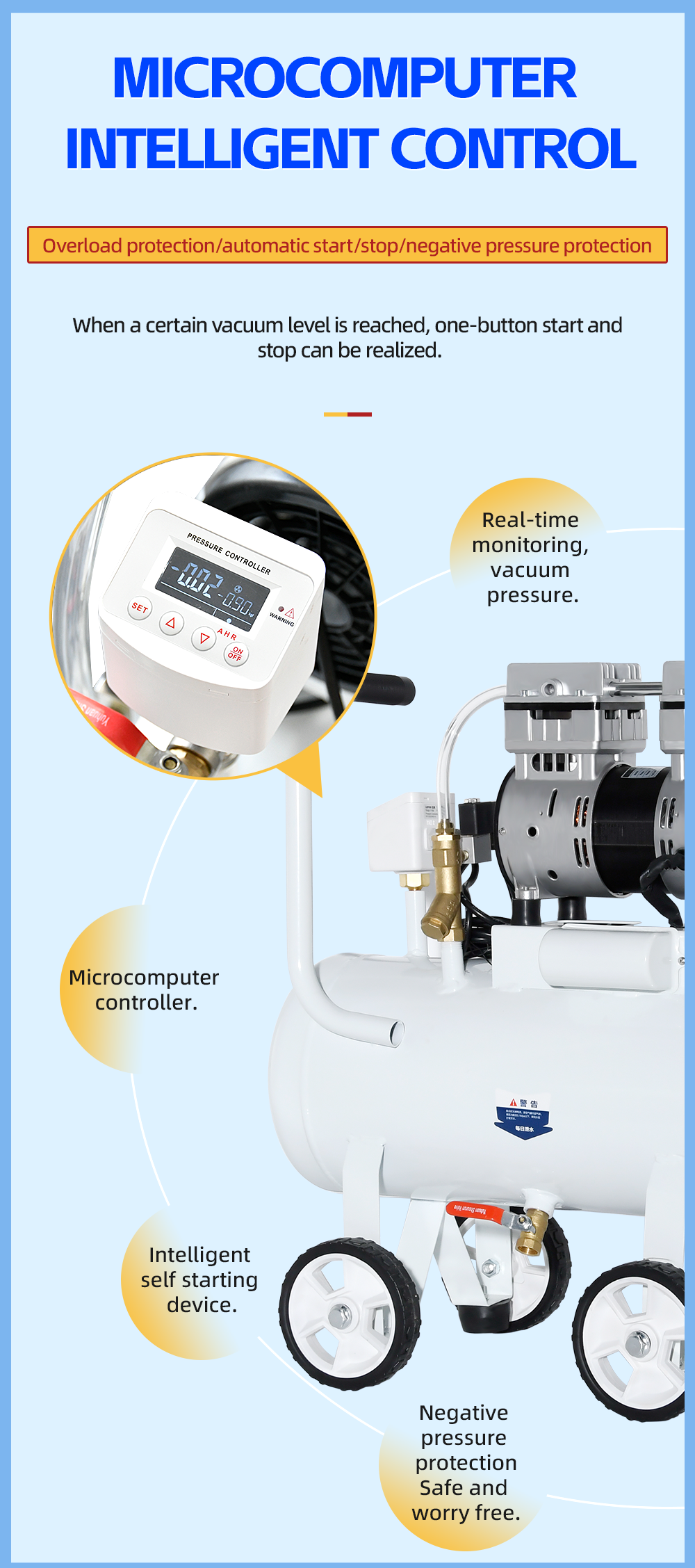 FVN-180V 600 W 220 V 160 L/min bomba de vácuo sem óleo de pressão negativa com tanque de ar 20L para fornecedor de máquina de moldagem de borracha